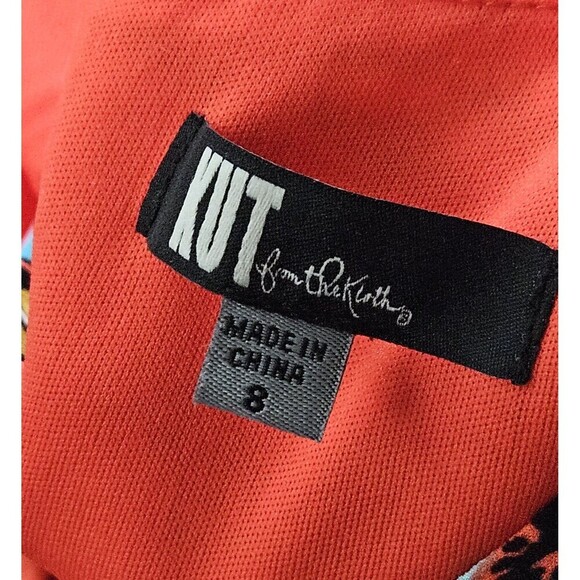 New KUT FROM THE KLOTH Coral Floral Paisley Sleeveless Shift Dress Size 8 - Picture 7 of 8